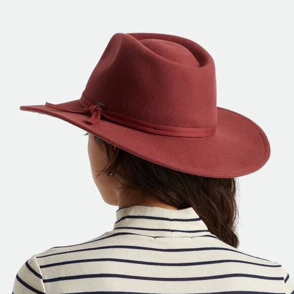 Brixton Joanna Packable Wool Felt Hat Dark Brick Red Brown - XS main image 10